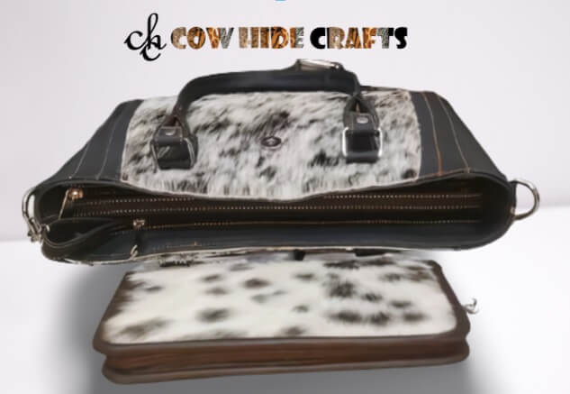 Cowhide clutch combo black white matching set