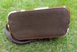 Cowhide compact bag reinforced leather base