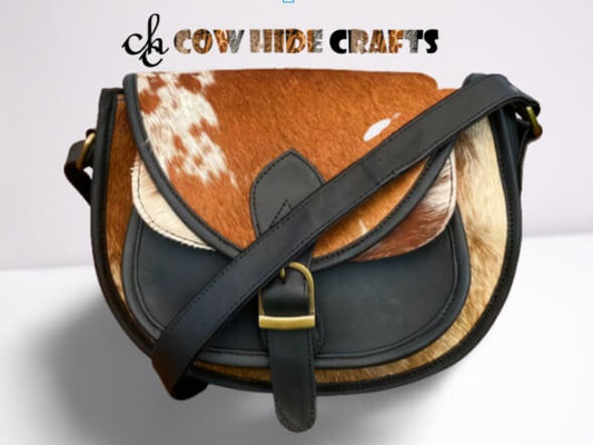 Cowhide D shape partywear bag flap snap buckle closure