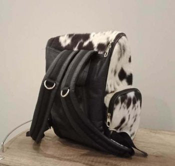 Cowhide diaper rucksack adjustable straps