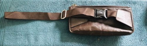 Cowhide fanny bag adjustable clip belt