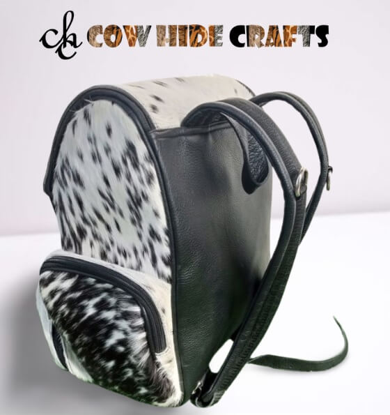 Cowhide fringe rucksack padded leather straps