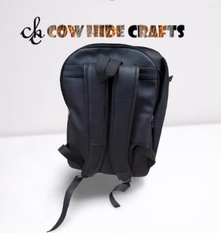 Cowhide laptop rucksack adjustable straps
