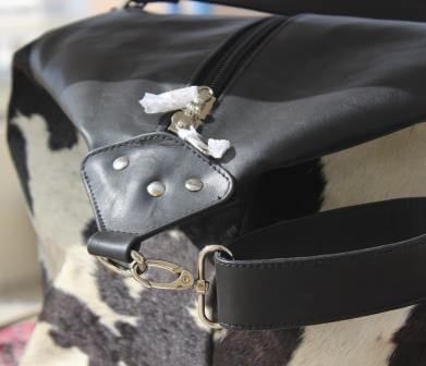 cowhide camping luggage duffle bag
