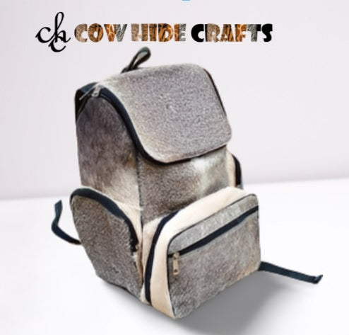 hair on cowhide rucksack