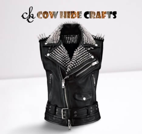 cowboy leather vest black 