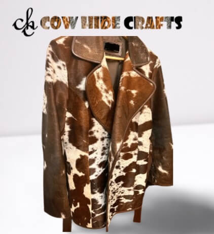 cowhide long coat front view