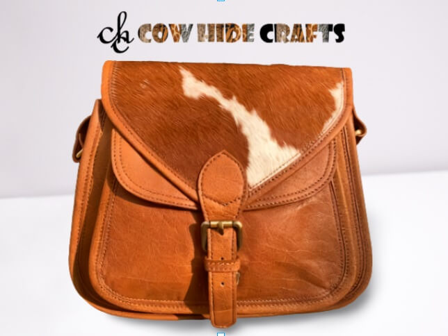 Cowhide messenger bag flap magnetic snap closure