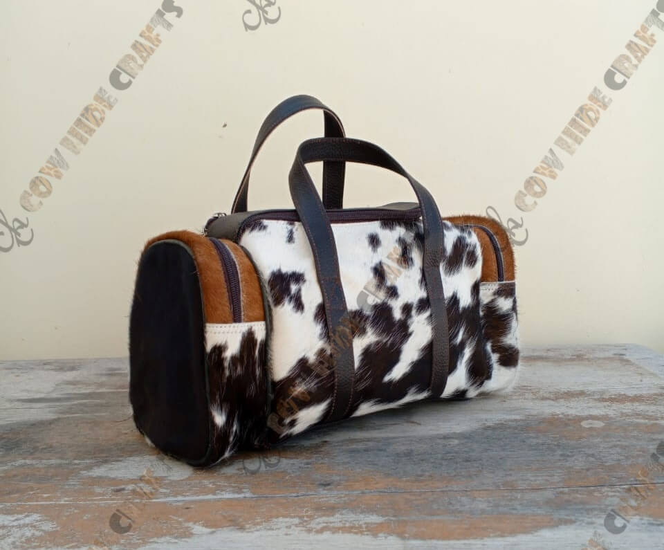 Cowhide small weekender bag