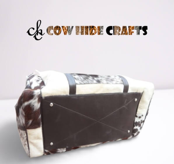 Cowhide overnight travel bag