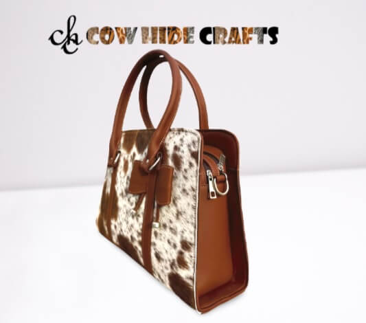 Cowhide purse cute leather bow detail