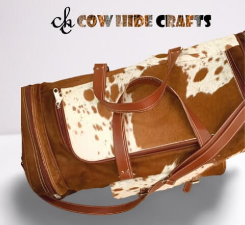 cowhide duffle bag for road trip travel
