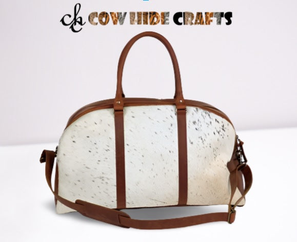 semi circle cowhide overnight bag