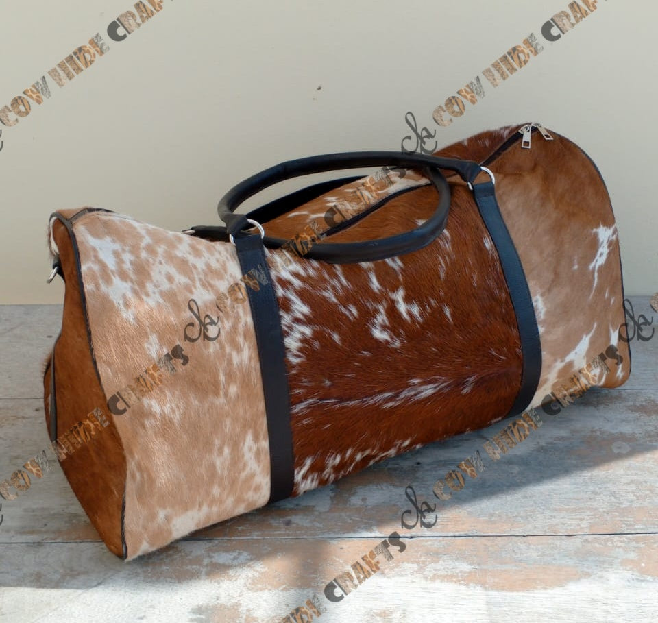 Leather duffle with shoe compartment