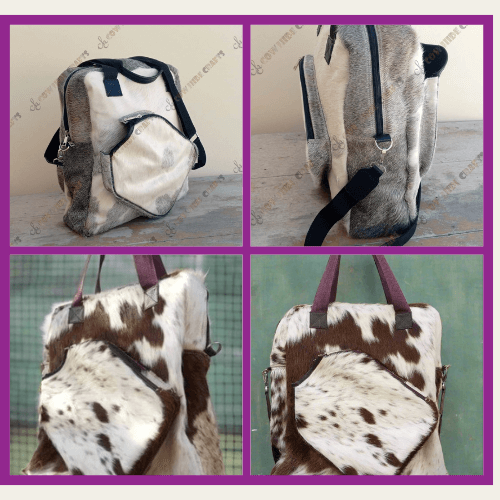 Cowhide sports bag bulk set of four
