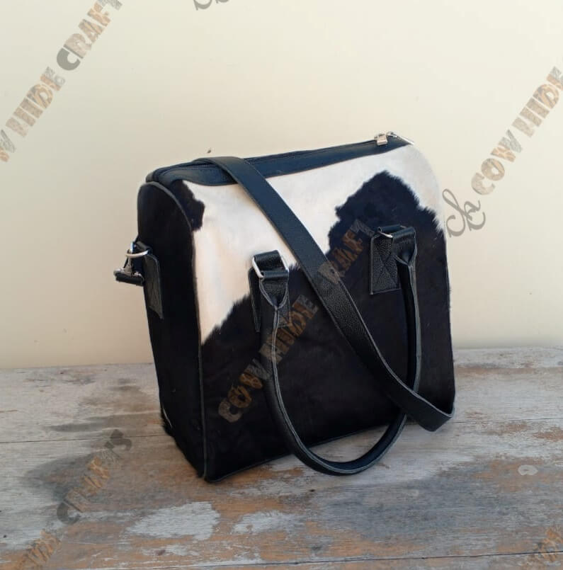 Cowhide Square Tote Bag