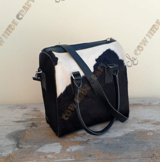Cowhide Square Tote Bag