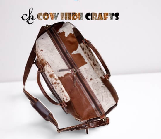 Cowhide weekender bag
