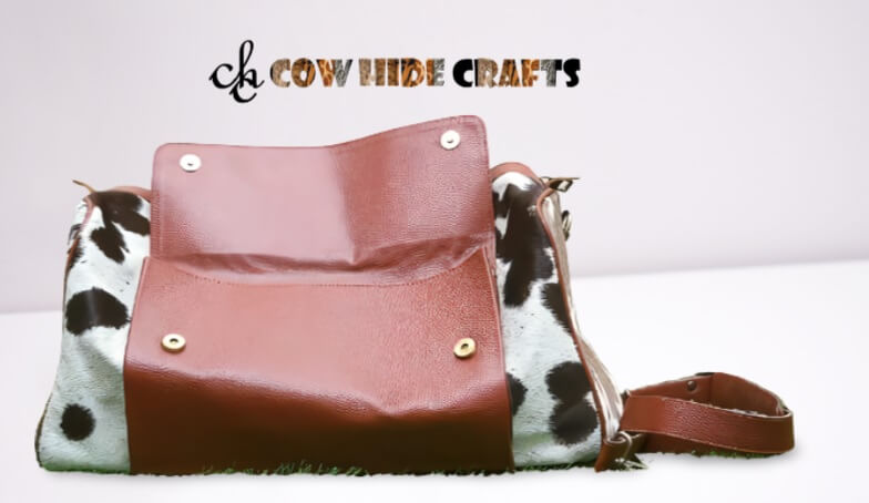 cowhide weekender duffle bag cabin size