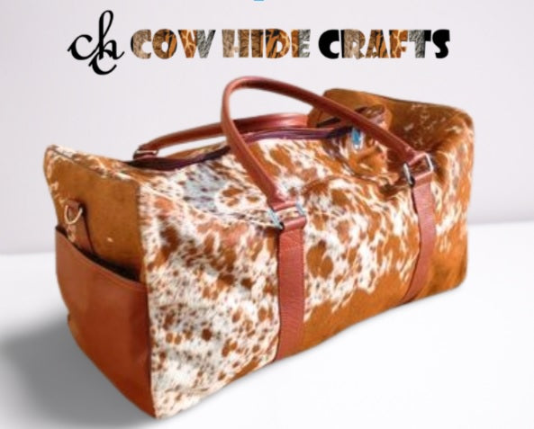 cowhide flap weekender