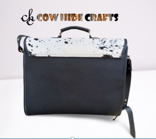 Cowhide and leather combo women workplace handbags