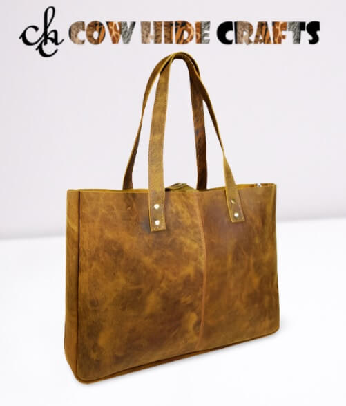 Crazy horse leather bag brown rustic vintage