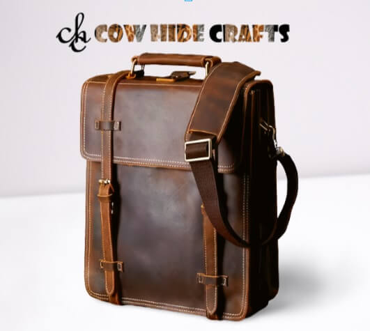 Crazy horse leather sling bag brown vintage