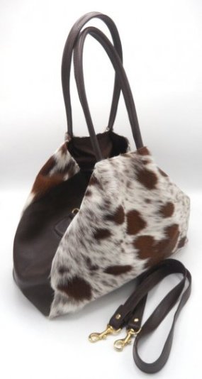 crossbody cowhide bucket bag