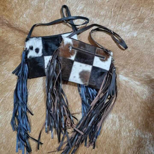 Crossbody partywear bulk clutches patchwork cowhide set 8