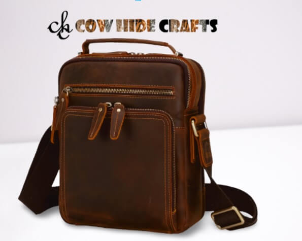 Crossbody sling leather purse brown vintage