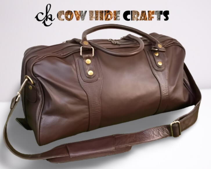 Dark Brown Leather Duffle Bag