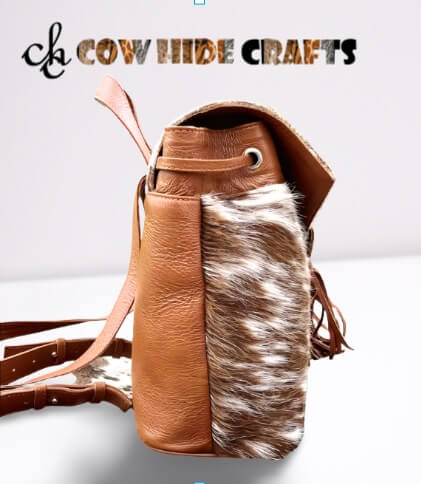 Drawstring leather rucksack