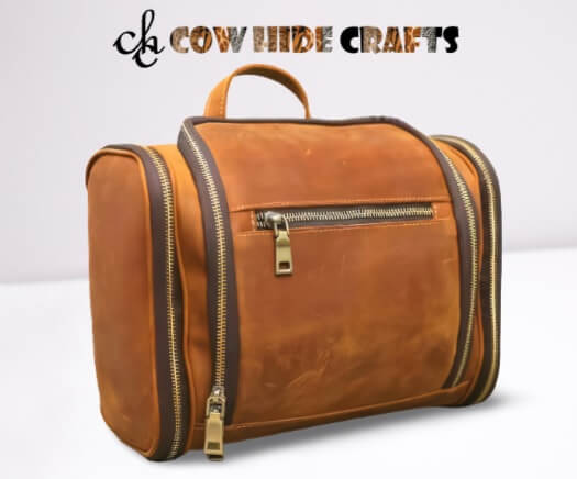Durable travelling large bag tan vintage leather