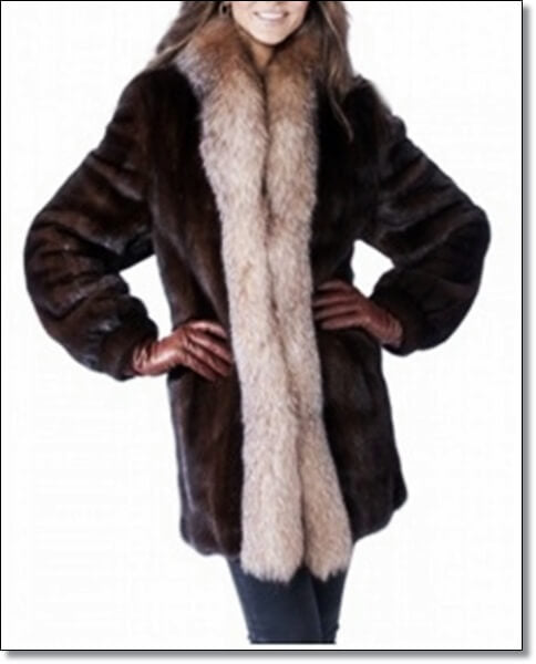 Shearling Mink Fur Coat.