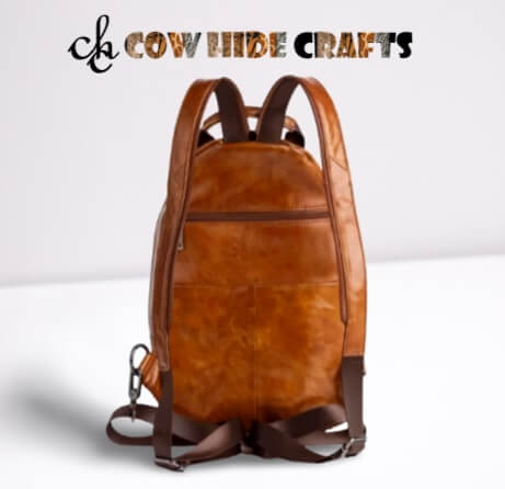 everyday mini tan leather backpack