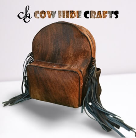 Exotic shade cowhide backpack brindle champagne