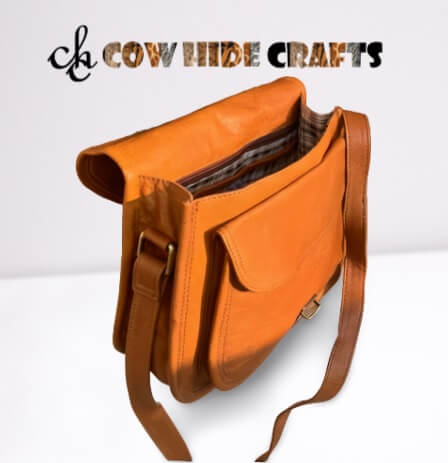 Luxury style cowhide & leather side body purse
