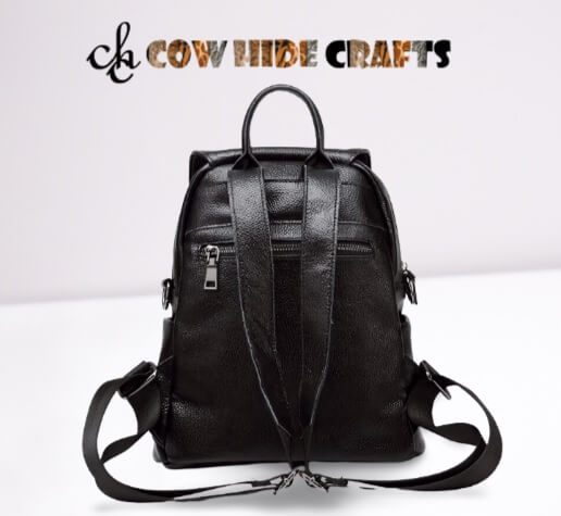 Grain black backpack back pocket