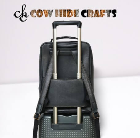 Grain leather bag outside trolley sleeve