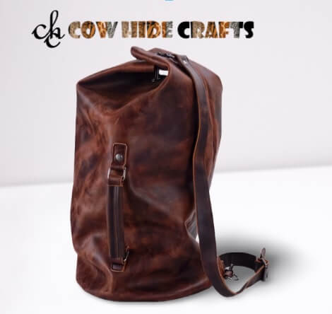 gym leather drum duffle bag