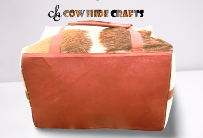 Hair on hide carryall bag