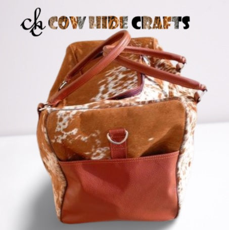 Hair on hide flap duffle