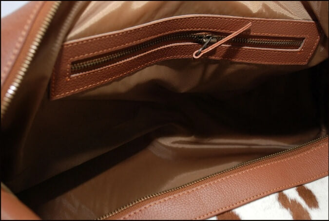 Hair on hide travel duffle