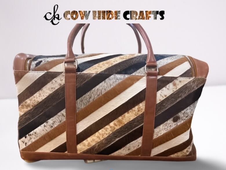 Unique cowhide duffle