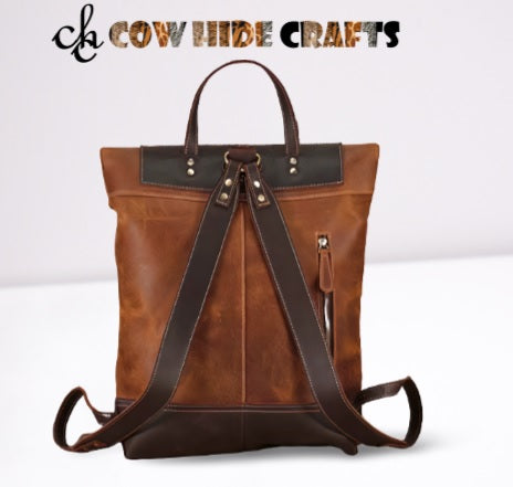 Handcrafted leather workplace backpack