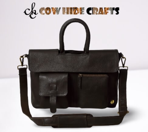 Handmade leather briefcase bag