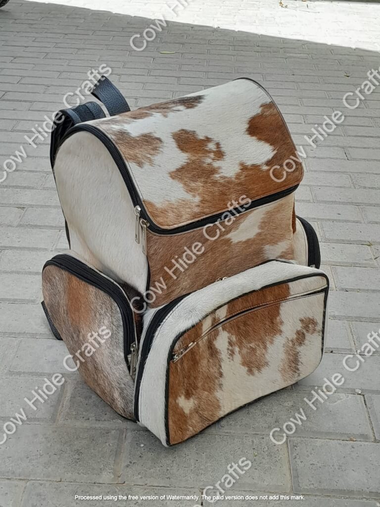 Honey brown cowhide backpack warm natural