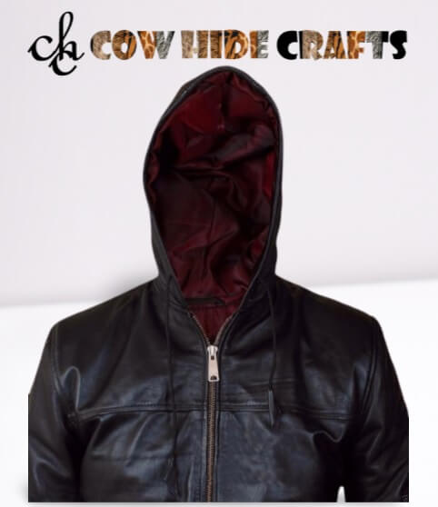Hood detail on women's air force sheepskin bomber jacket
