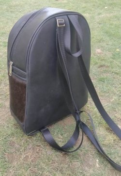 Junior cowhide backpack dual adjustable straps handle