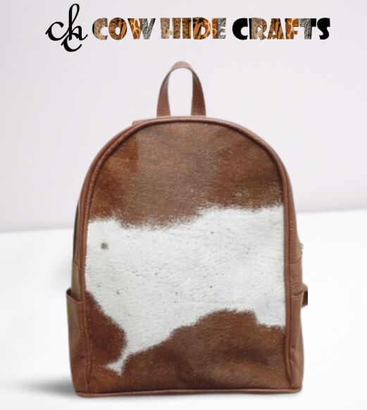 Kids mini cowhide backpack brown white